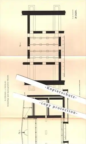 original Patent - B. Steckel in Breslau , 1883 , Eiskeller mit beweglicher Decke , Eis , Eisbereitung , Kühlung , Lager