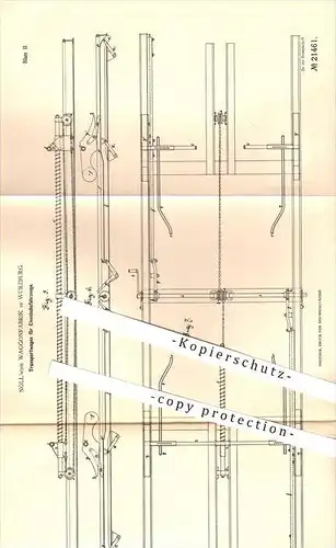 original Patent - Nöll'sche Wagonfabrik in Würzburg , 1882 , Transportwagen für Eisenbahnen , Eisenbahn , Wagon , Nöll !