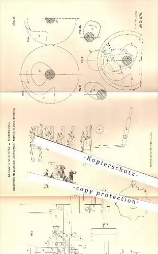 original Patent - Heinrich Schopper in Zeulenroda , 1884 , Deckmaschine für Minderung am Cotton - Wirkstuhl !!!