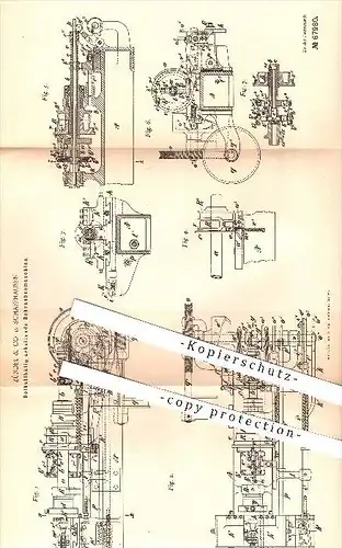 original Patent - Zündel & Co. , Schaffhausen , 1892 , Schraubenmaschine zur Herstellung von Schrauben , Metall , Dreher