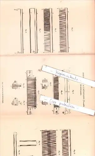 Original Patent - Joseph Hart in Handsworth , England , 1880 , Drahtkämme !!!