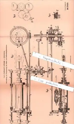 Original Patent -  Paul Friedrich Hübner in Zschopau , 1886 , Dampfmaschinen !!!