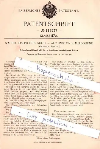 Original Patent - Walter Joseph Lees Guest in Alphington b. Melbourne , Victoria, Austr. , 1899 , !!!