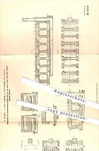 original Patent - A. Trosky und Emil Kemper in Wittenburg , 1880 , Kammerofen , Ofen , Öfen , Ofenbau , Ofenbauer !!!