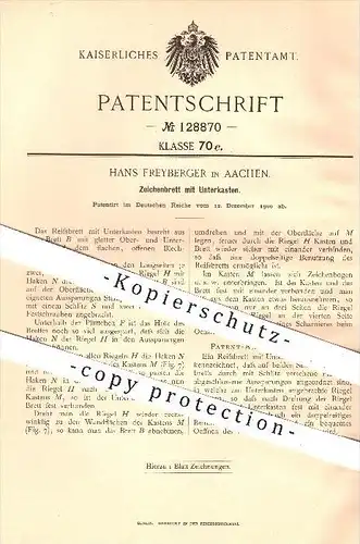 original Patent - Hans Freyberger in Aachen , 1900 , Zeichenbrett mit Unterkasten , Zeichnen , Reissbrett !!!