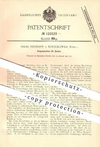 original Patent - Isaak Sielmann in Korjukowka , Russland , 1901 , Knippmaschine für Zucker , Zuckerfabrik !!!