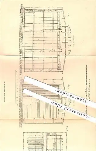 original Patent - E. Currle , Stuttgart , 1879 , Erzeugung von Eis durch natürliche Lufttemperatur , Eishaus , Eiswasser