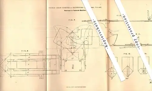 Original Patent - Francis Dixon Bumsted in Hednesford , Staffordshire , 1879 , Paper bag machine !!!