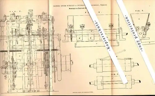 Original Patent - Francis Dixon Bumsted in Hednesford , Staffordshire , 1879 , Paper bag machine !!!