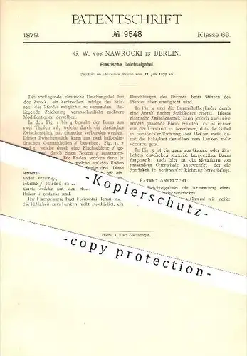 original Patent - G. W. von Nawrocki , Berlin , 1879 , Elastische Deichselgabel , Deichsel , Pferd , Pferde , Wagenbau !