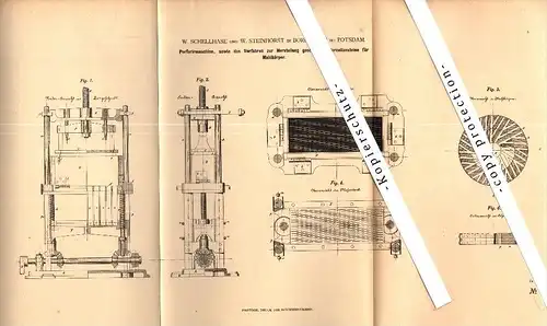 Original Patent - W. Schellhase und W. Steinhorst in Bornstedt b. Potsdam , 1879 , Maschine für Porzellan-Steine !!!