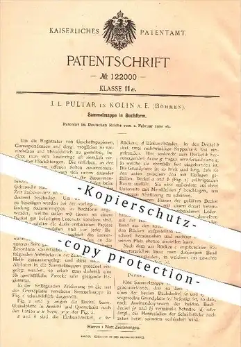 original Patent - J. L. Pultar in Kolin a. E. , Böhmen , 1900 , Sammelmappe in Buchform , Buch , Mappe , Papeterie !!