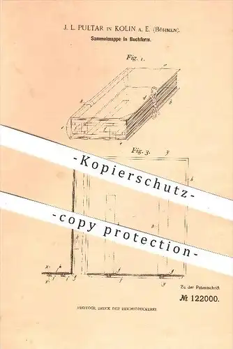 original Patent - J. L. Pultar in Kolin a. E. , Böhmen , 1900 , Sammelmappe in Buchform , Buch , Mappe , Papeterie !!