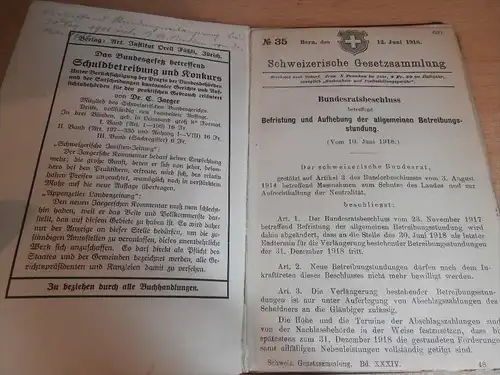 Kriegs-Bestimmungen zum Bundesgesetz , Dr. Jaerger , Zürich 1914 !!!