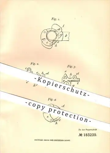 original Patent - Ludwig Morten Friis , Frederiksberg , Dänemark , 1906, Als Vorlegeschloss ausgebildetes Fahrradschloss