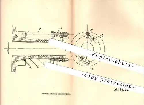 original Patent - Heinrich Rockstroh und Josef Auer in Markt-Redwitz , 1905 , Stopfbüchse , Dampf , Dampfmaschine !!!