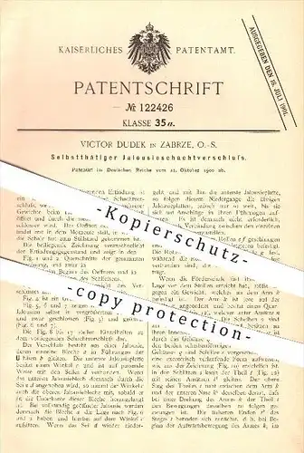 original Patent - Victor Dudek in Zabrze , Schlesien , 1900 , Selbsttätiger Jalousieschachtverschluss , Jalousie !!!
