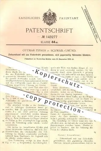 original Patent - Ottmar Zieher in Schwäbisch Gmünd , 1902 , Zieharmband , Armband , Schmuck , Goldschmied , Kette !!!