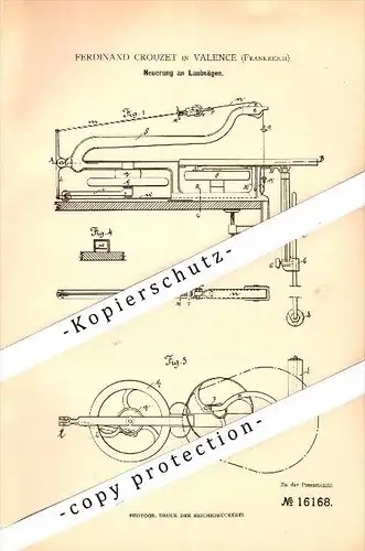 Original Patent - Ferdinand Crouzet à Valence , 1881 , Scie pour le bois !!!