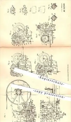 original Patent - A. Stüssi-Widmer in Zürich , 1905 , Korkzapfen - Schneidmaschine , Kork , Korken , Schneidemaschine !!