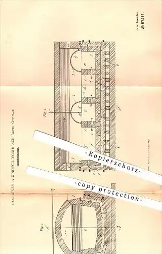 original Patent - C. Menzel in Windisch-Eschenbach , Oberpfalz ,1895, Glasschmelzwanne , Glas , Windischeschenbach !!!