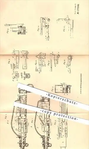 original Patent - A. W. Schwarzlose in Berlin , 1902 , Schnellfeuergeschütz , Maschinengewehr , Gewehr , Waffen !!!