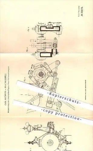 original Patent - Carl Kliebisch in Braunschweig , 1886 , Ventilsteuerung , Ventil , Steuerung , Dampfmaschinen !!!