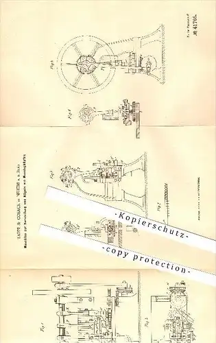 original Patent - Tappe & Cosack in Neheim a. d. Ruhr , 1887 , Herstellung von Nägeln , Nagel , Messing , Metall , Stahl