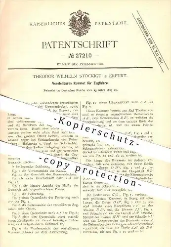 original Patent - Theodor Wilhelm Stöckigt in Erfurt , 1883 , Kummet für Zugtiere , Pferdegeschirr , Pferde , Reiten !!!