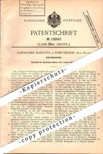 Original Patent - A. Maszczyk in Nowy-Bedzin / Bendzin , 1906 , Schraubenwinde , B&#281;dzin !!!