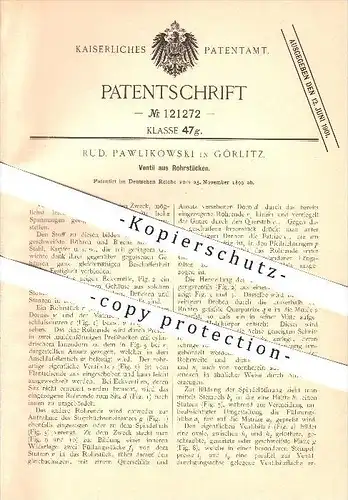 original Patent - Rud. Pawlikowski in Görlitz , 1899 , Ventil aus Rohrstücken , Ventile , Rohre , Eisen , Stahl !!!