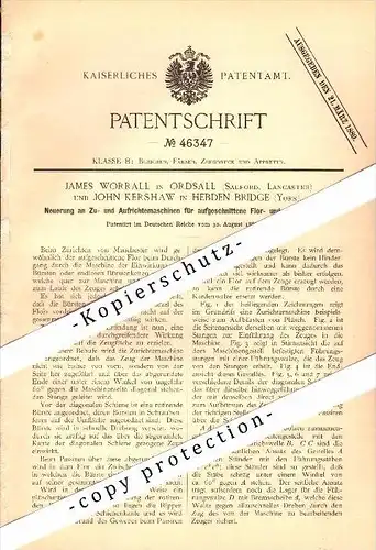 Original Patent - James Worrall in Ordsall und John Kershaw in Hebden Bridge , 1888 , Machine for dyeing , Salford !!!