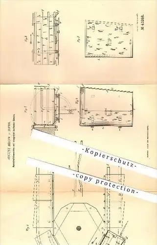 original Patent - August Below in Eupen , 1887 , Ausschachtmaschine , Eisenbahn , Brückenbau , Brücken !!!