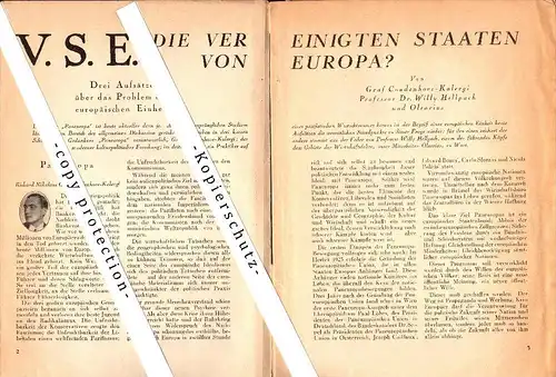 sehr seltenes Heft , VEREINIGTE STAATEN VON EUROPA 1927 , VSE , Waffenfabrik Bofors , EU , Kanonen  !!!