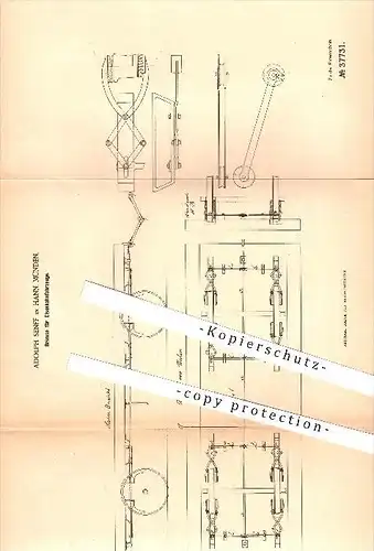 original Patent - Adolph Senff in Hann. Münden , 1886 , Bremse für Eisenbahnfahrzeuge , Eisenbahn !!!