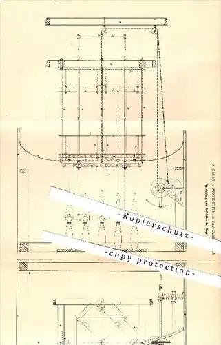 original Patent -A. Cäsar in Westerhütte zu Bad-Oeynhausen ,1878, Apparat zum Aufstellen der Kegel , Kegeln , Bowling !!