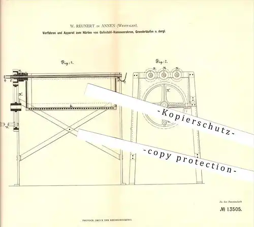 original Patent - Fritz Marti in Winterthur , 1880 , Percussions-Gesteinsbohrmaschinen , Bergbau !!!