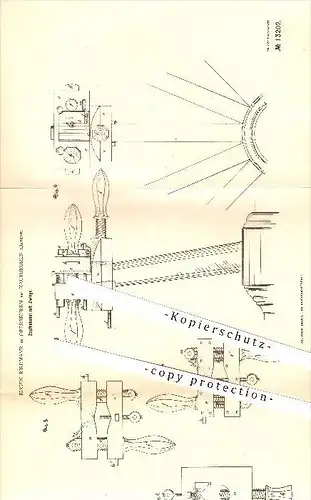 original Patent - Eugen Riedmayr in Oberbeuren bei Kaufbeuren , 1880 , Zapfenhobel mit Zwinge , Tischler !!!