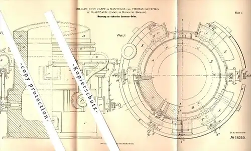 Original Patent - Th. Griffiths in Blaenavon and W.J. Clapp in Nantyglo , 1881 , Oven for mining !!!