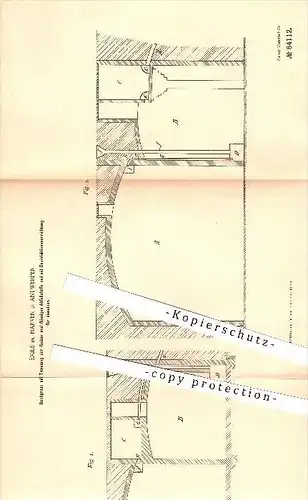 original Patent - Emile de Harven in Antwerpen , 1895 , Senkgrube mit Trennung der festen und flüssigen Abfallstoffe !!!