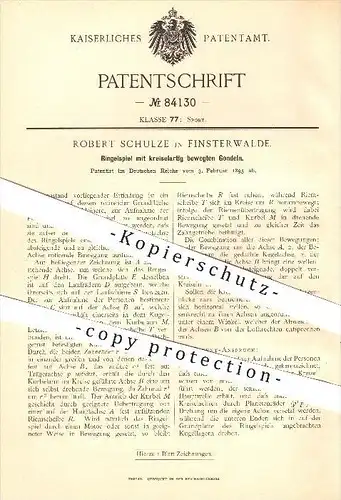 original Patent - Robert Schulze in Finsterwalde , 1895 , Ringspiel mit kreiselartig bewegten Gondeln !!!