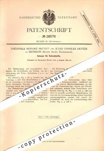 Original Patent - T.H. Brunet et J. Deveze à Sisteron , 1883 , Saver pour les ordinateurs portables !!!