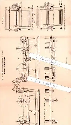 Original Patent - C. A. Gruschwitz in Olbersdorf bei Zittau , 1882 , Kettenfärbemaschine !!!