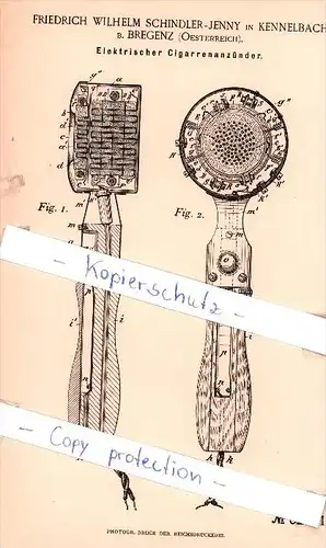 Original Patent - F. W. Schindler-Jenny in Kennelbach b. Bregenz , Oesterreich , 1893 ,  !!!