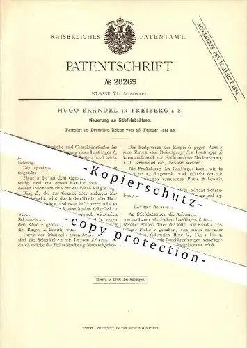 original Patent - Hugo Brändel in Freiberg i.S. , 1884 , Neuerung an Stiefelabsätzen , Stiefel , Schuhe , Schuster !!!