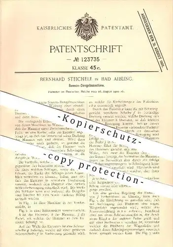 original Patent - Bernhard Steichele in Bad Aibling , 1900 , Sensen Dengelmaschine , Landwirtschaft !!!