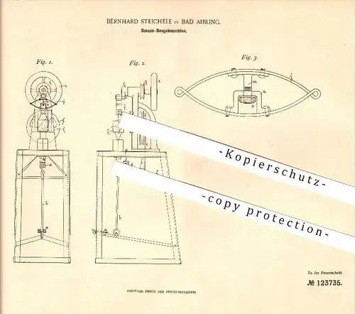 original Patent - Bernhard Steichele in Bad Aibling , 1900 , Sensen Dengelmaschine , Landwirtschaft !!!