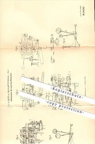 original Patent - G. A. Falke in Oberlangenbielau / Bielawa , 1894 , Schützenwechsel für Weberei !!!