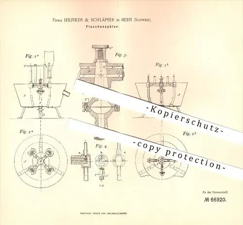 original Patent - Hilfiker & Schläpfer in Bern , 1891 , Hilfiker & Schläpfer in Bern , Schankgeräte !!!