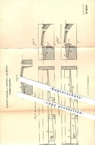 original Patent - Rudolph Bergreen in Roitzsch bei Bitterfeld , 1894 , Verstellbare Vorlageschiene , Zuckerfabrik !!!